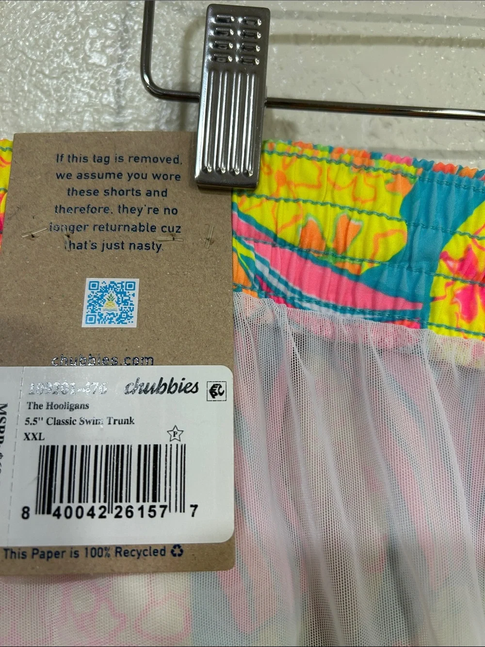 CHUBBIES  Men’s 5.5” Classic Swim Truck The Hooligans Pineapple Multi Sz XXL New